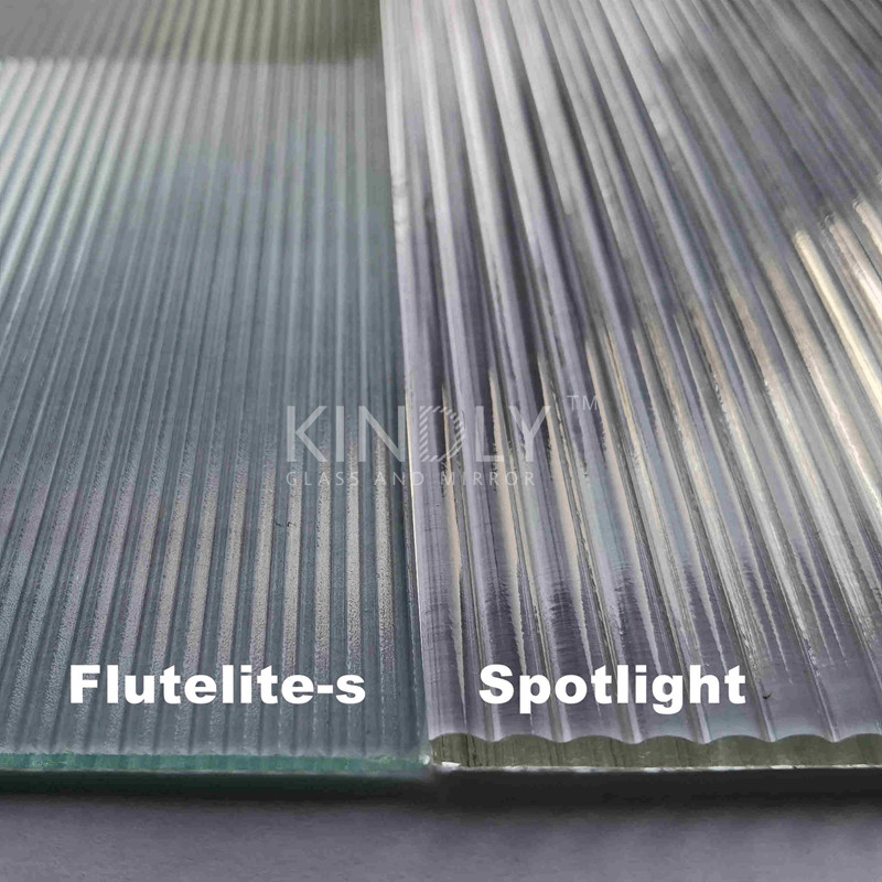 Patterned Glass Compare.  Flutelite-s & Spotlight. 